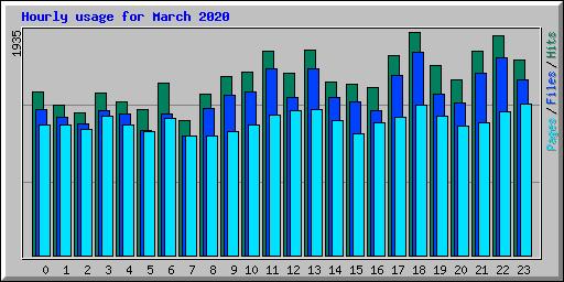 Hourly usage for March 2020